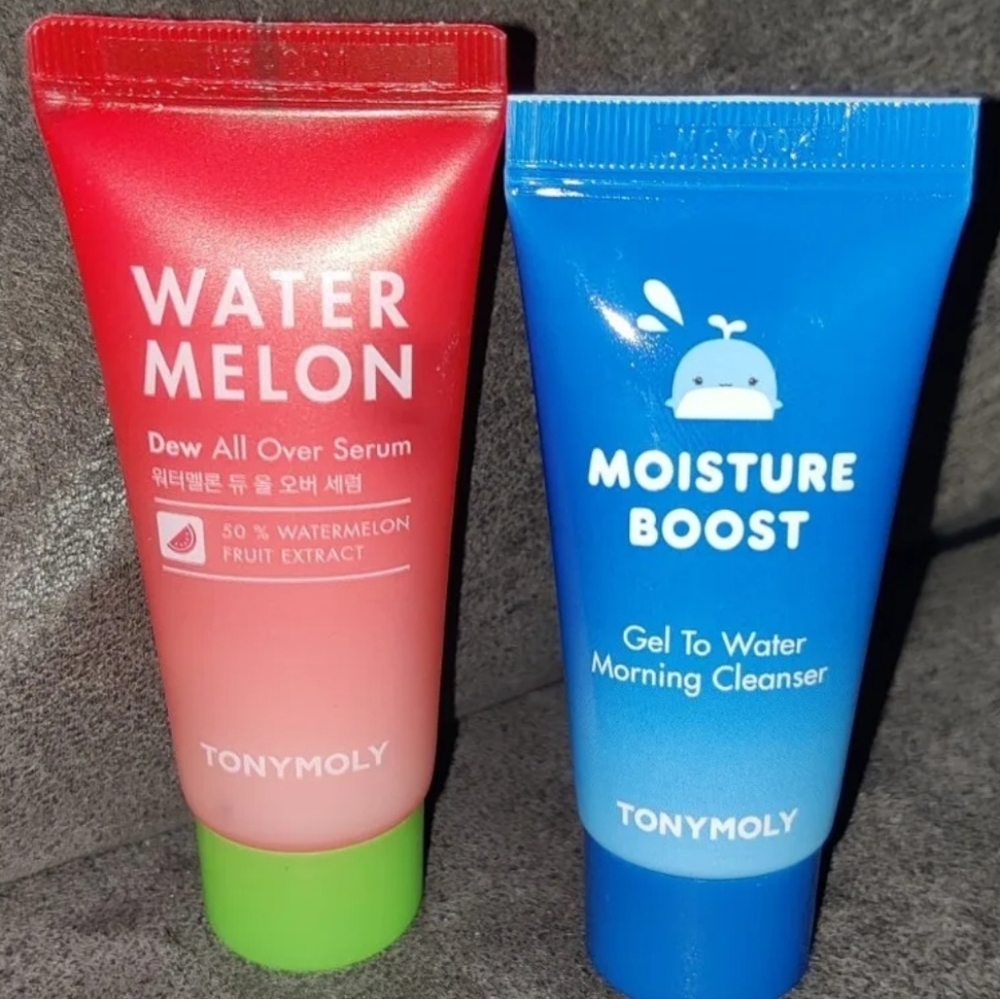 TONY MOLY Moisture Boost Morning Cleanser & WaterMelon Dew All Over Serum